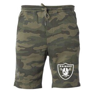 NEW Las Vegas Raiders Fleece Sweat Shorts Pants FOREST WOODLAND CAMO